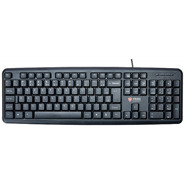 Teclado Com Fio Básico ABNT2 Preto - Kross KE-K095V2