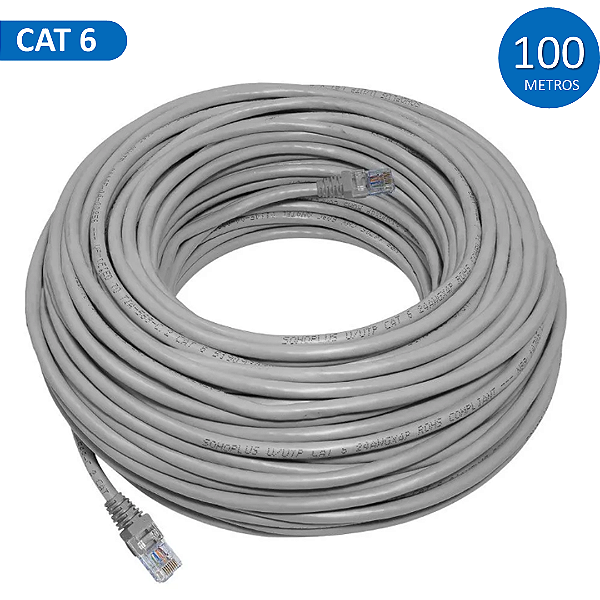 Cabo de Rede de 100 Metros Cat 6 para CFTV e Rede, Até 1000Mbps, Cinza - It-Blue LE-319