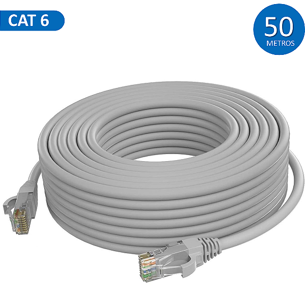 Cabo de Rede de 50 Metros Cat 6 para CFTV e Rede, Até 1000Mbps, Cinza - It-Blue LE-318