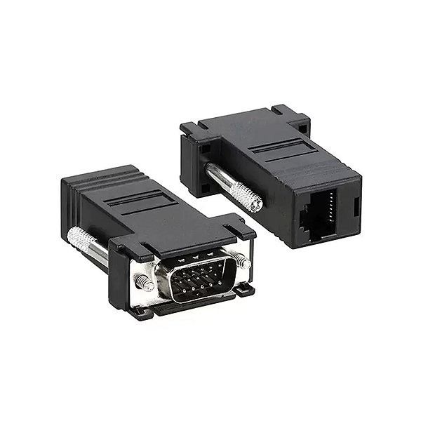 Par Extensor de Vídeo VGA para Cabo de Rede RJ45 até 30 Metros - VGA Macho x RJ45 Femea