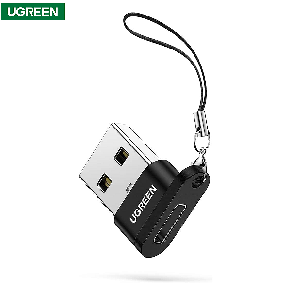 Adaptador Conversor USB (Macho) para Tipo C (Fêmea) em Alumínio com Cordinha - Ugreen US280
