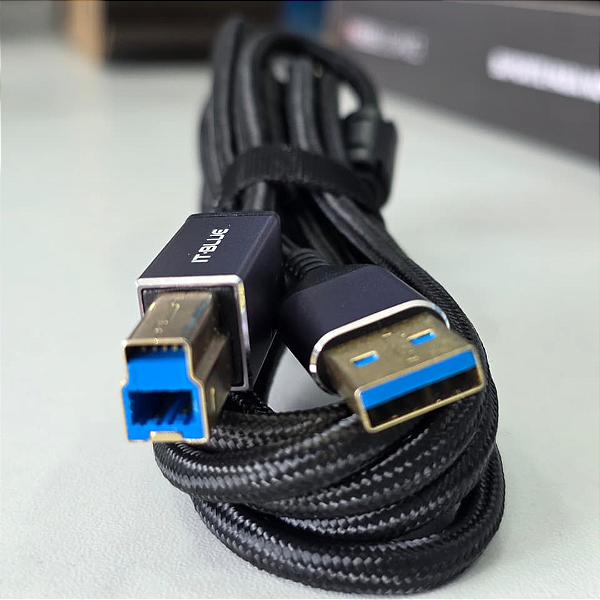Cabo USB para Tipo B 3.0 de 2 Metros Nylon Trançado para Impressora e Áudio - IT-Blue LE-3106-2