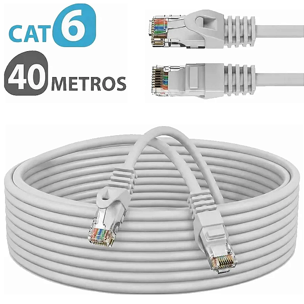 Cabo de Rede com 40 Metros Cat6 para CFTV e Rede, Até 1000Mbps - Onex LEI-1540 M