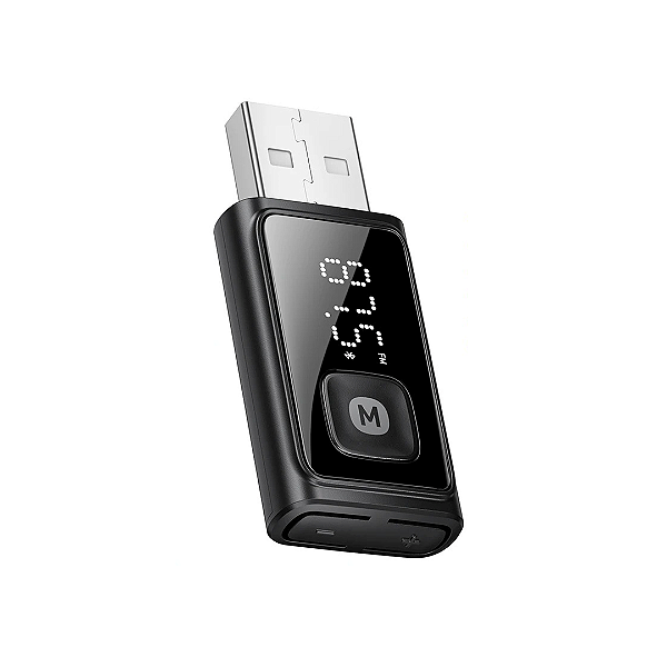 Adaptador Transmissor FM e Receptor Bluetooth 5.4 para Carro com Display e Chamadas Handsfree - Essager
