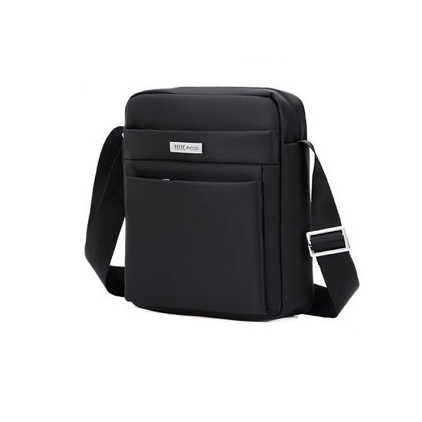 Bolsa Transversal Tiracolo Unissex Pequena Compacta Preto - ACO 612-L