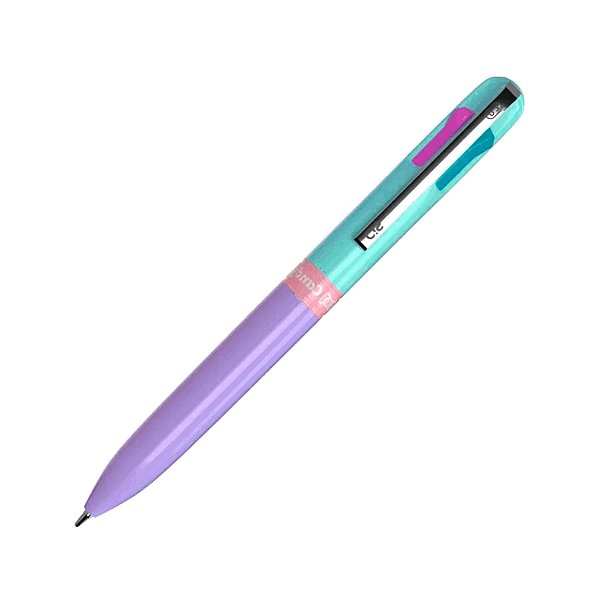Caneta Esferográfica 4x1 Candy 4 cores Modelo 2 Cis (Marrom, Rosa, Laranja e Turquesa)