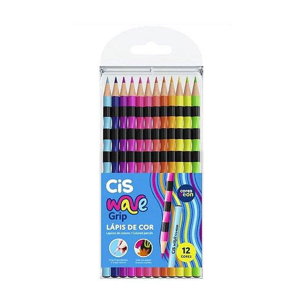 Lápis de Cor Wave Grip 12 cores Cis