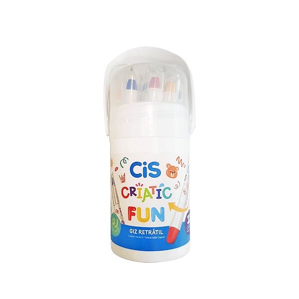 Giz de cera retrátil Criatic Fun 12 cores Cis