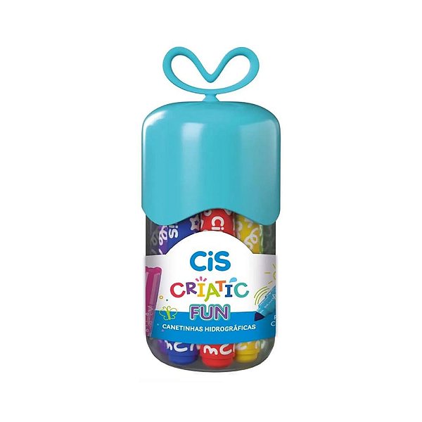 Caneta Hidrocor Criatic Fun 12 cores Azul Cis