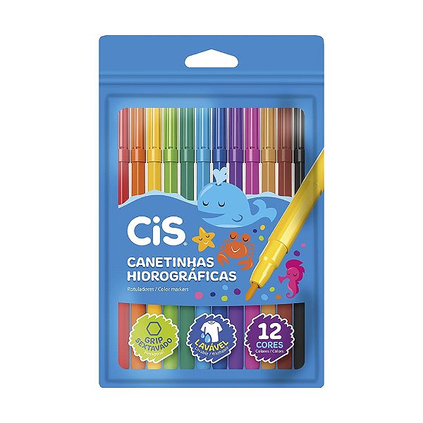 Caneta Hidrocor 12 cores Cis