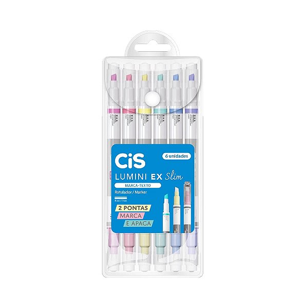 Marca Texto Lumini EX Slim 6 cores Cis