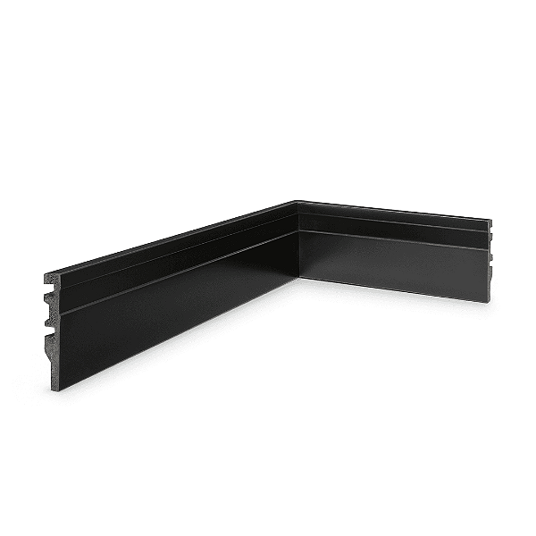 RODAPE POLIESTIRENO RUFFINO PRETO 7CM FRISADO 15MM - 2,40M