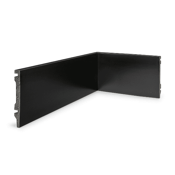 RODAPE POLIESTIRENO RUFFINO PRETO 10CM LISO 15MM - 2,40M