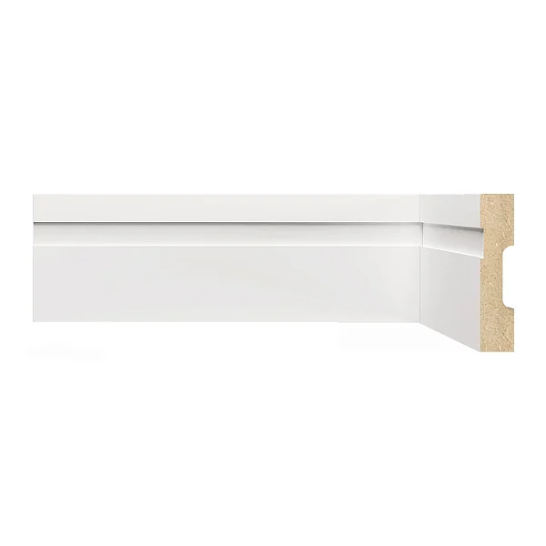 RODAPÉ MOLDUFAMA MDF 7CM BRANCO FRISADO QD- 2,40M