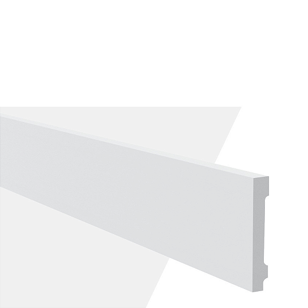 RODAPÉ POLIESTIRENO GART WALLSTYL WB11 BRANCO 11CM LISO 18MM - 2,44M