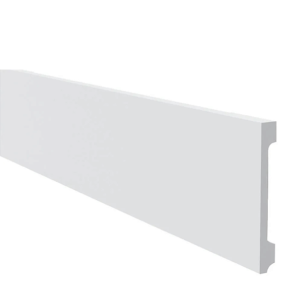 RODAPÉ POLIESTIRENO GART WALLSTYL WB15 BRANCO 15CM LISO 18MM - 2,44M
