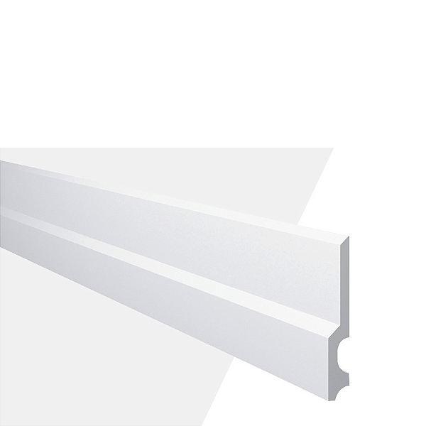 RODAPÉ POLIESTIRENO GART WALLSTYL FD22 BRANCO 13CM FRISADO 18MM - 2,44M