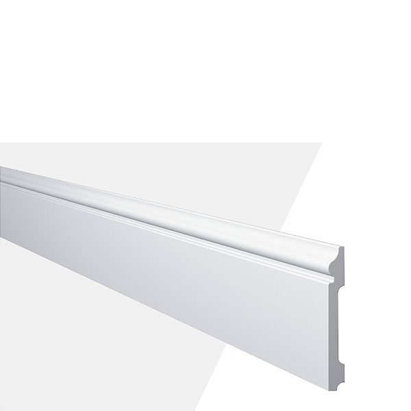 RODAPÉ POLIESTIRENO GART WALLSTYL FL2 BRANCO 12CM FRISADO 15MM - 2,44M