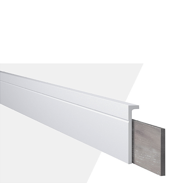 RODAPÉ POLIESTIRENO SOBREPOR GART WALLSTYL RS2 BRANCO 11CM FRISADO 18MM - 2,44M