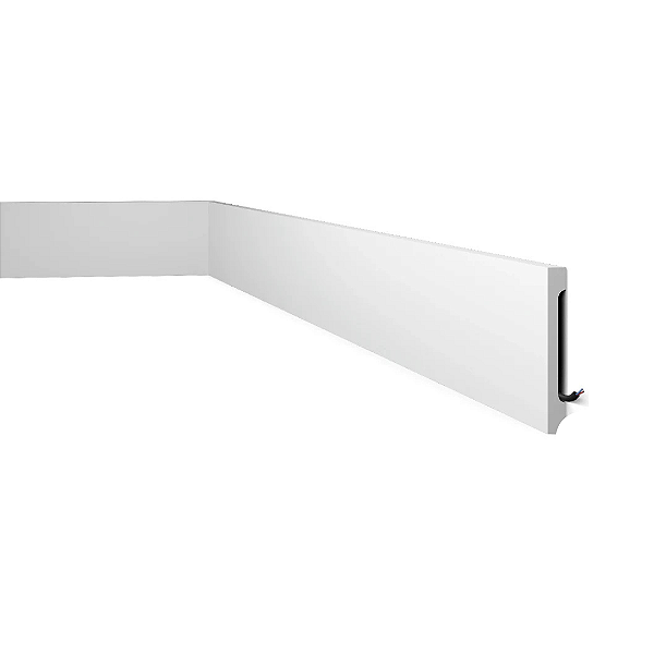 RODAPÉ POLIESTIRENO GART COMPACTA FN15 BRANCO 15CM LISO 13MM - 2M
