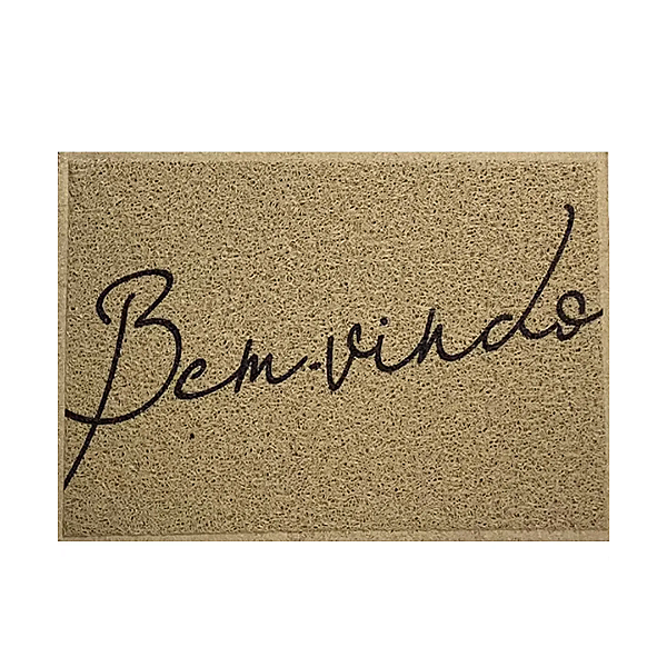 CAPACHO VINIL LIGHT 2.0 BEM VINDO BEGE KAPAZI 40CM X 60CM