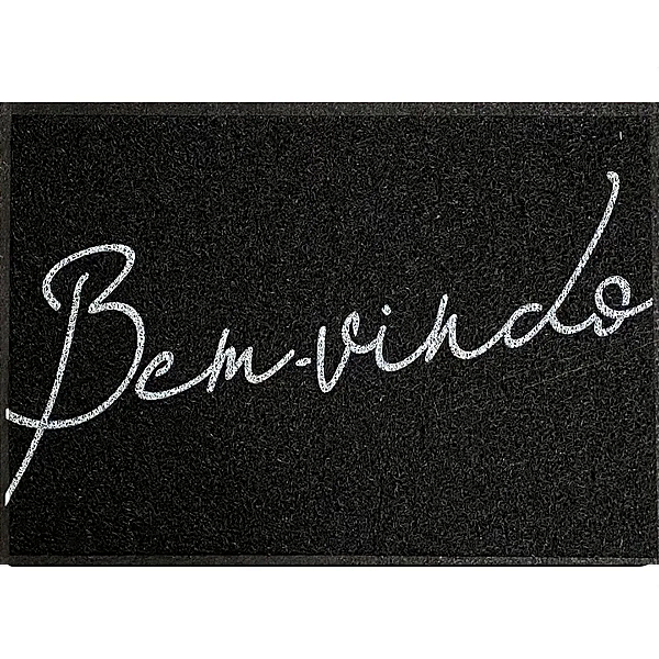 CAPACHO VINIL LIGHT 2.0 BEM VINDO PRETO KAPAZI 40CM X 60CM