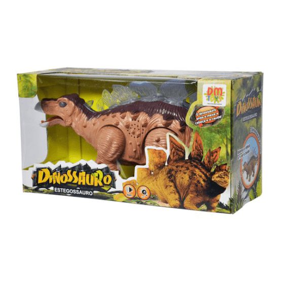 Dinossauro Estegossauro com Som e Luz DM Toys