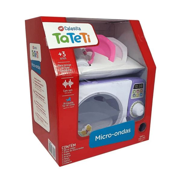 Kit Microondas com acessórios Rosa/Roxo Calesita