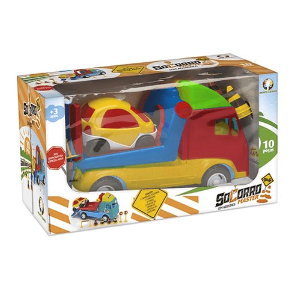 Carro Socorro Master com Acessórios Amarelo/Vermelho Monte Líbano