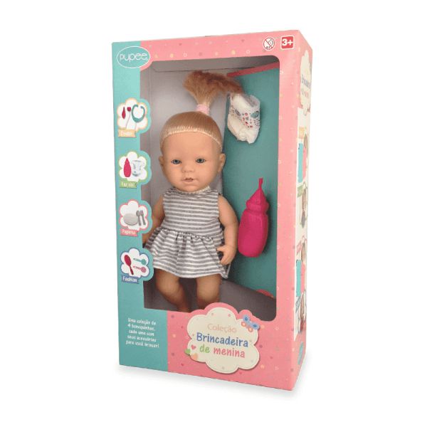 Boneca Brincadeira de Menina Faz Xixi Pupee