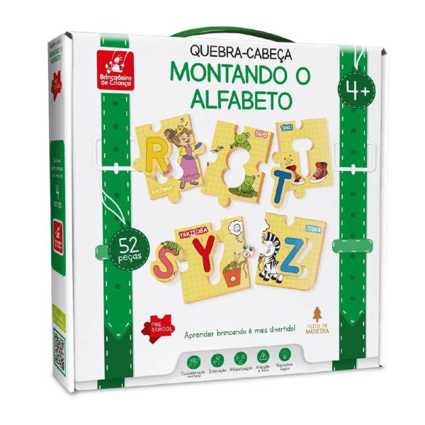 Quebra-Cabeça Montando o Alfabeto Brincadeira de Criança