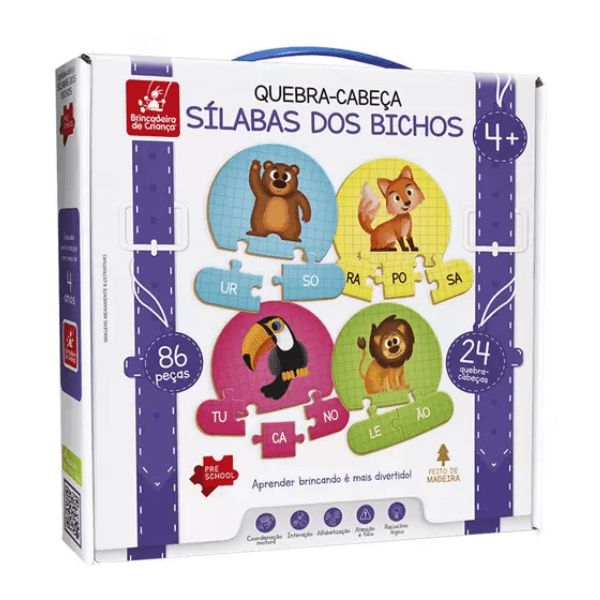Jogo Sílaba dos Bichos Brincadeira de Criança