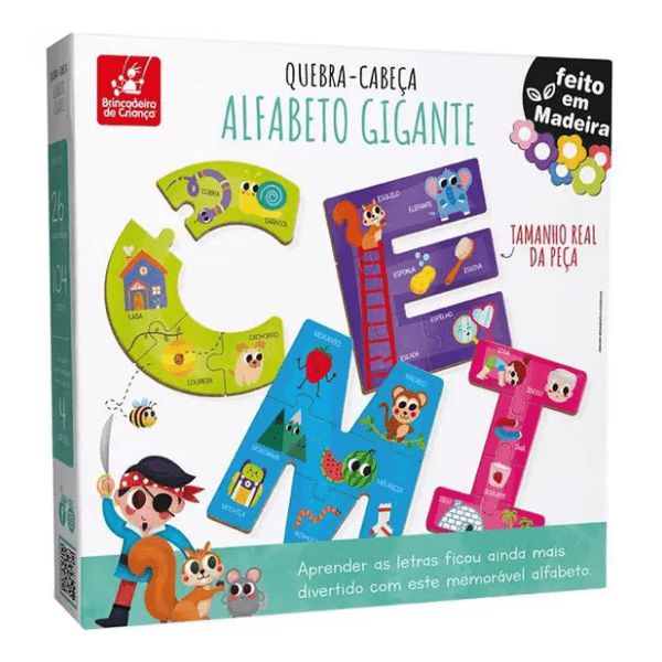 Quebra-Cabeça Alfabeto Gigante Brincadeira de Criança