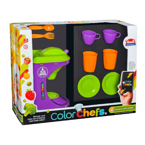 Kit Cafeteira Color Chefs Com Luz e Som Usual