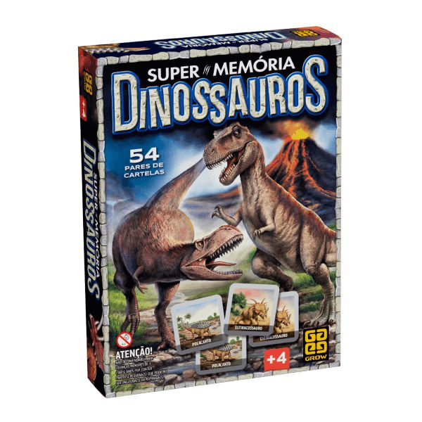Jogo Super Memória Dinossauros 108 peças Grow