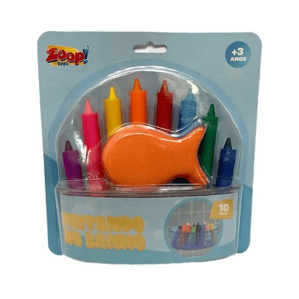 Coleção Lápis de Cera Para o Banho 10 Peças Zoop Toys