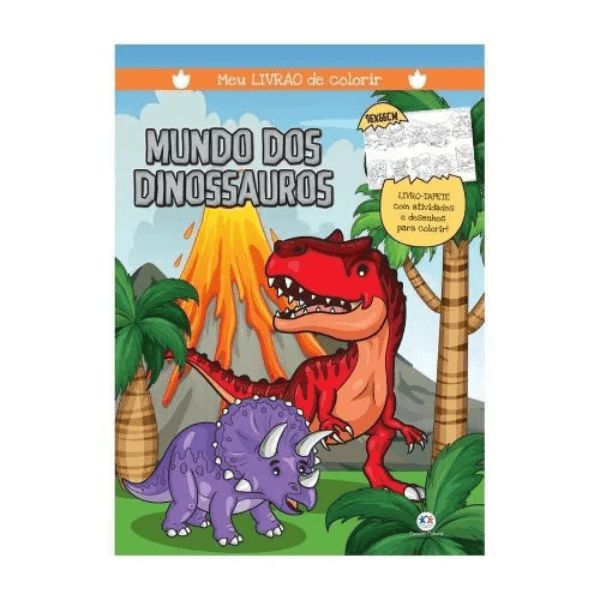 Livro Mundo dos dinossauros meu livrão de colorir