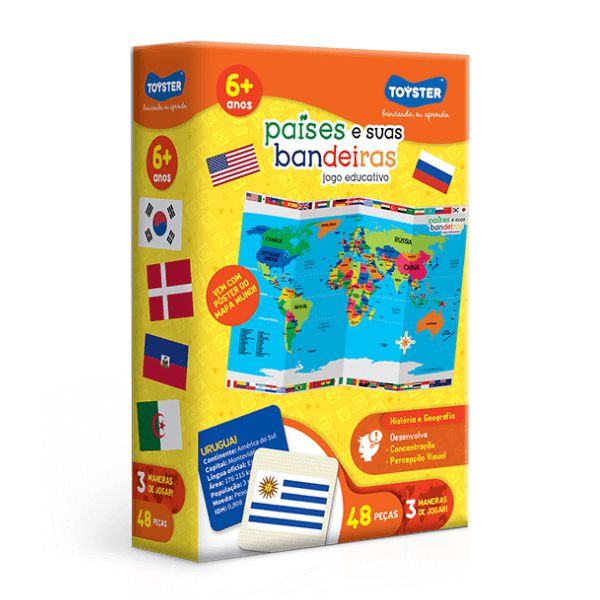 Jogo Educativo Países e Suas Bandeiras Toyster