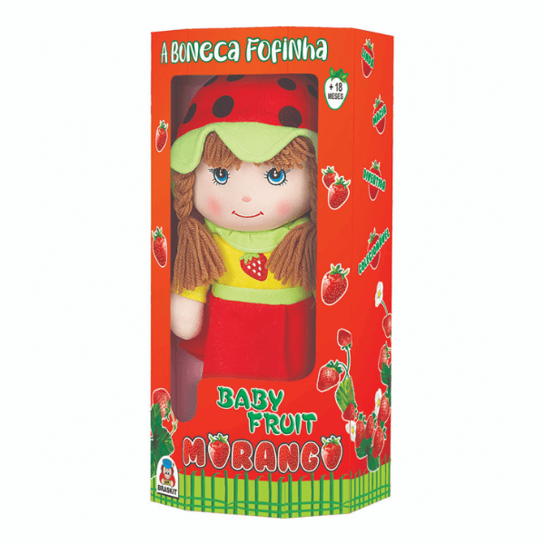 Boneca de Pano Baby Fruit Morango Braskit
