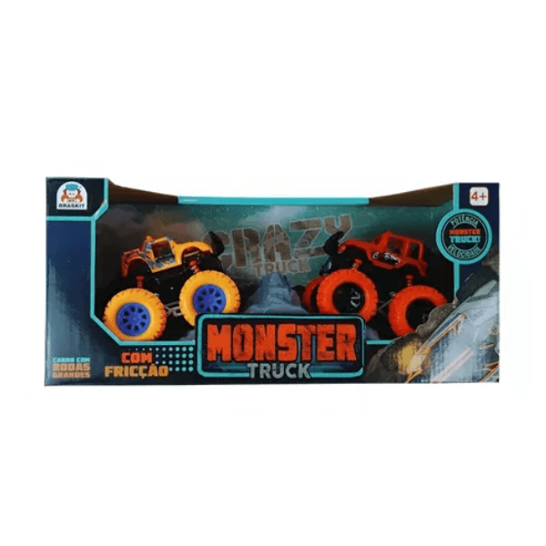 Monster Truck Fricção com 2 Carrinhos Braskit