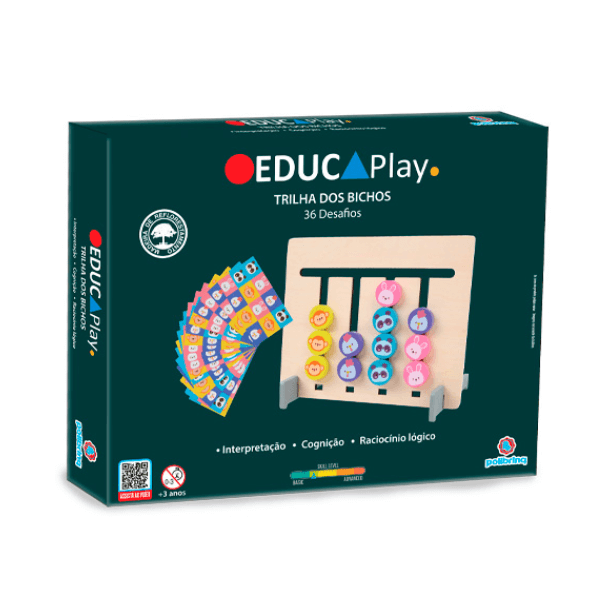 Jogo Educativo em Madeira Trilha dos Bichos Polibrinq