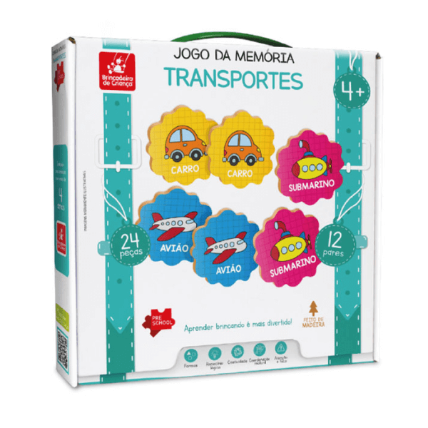 Jogo da Memória Transportes Brincadeira de Criança