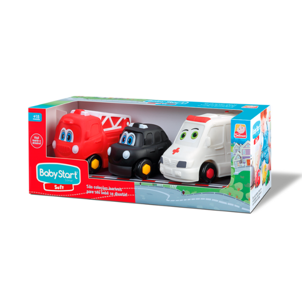 Coleção Emergência 3 Carrinhos Baby Soft Silmar