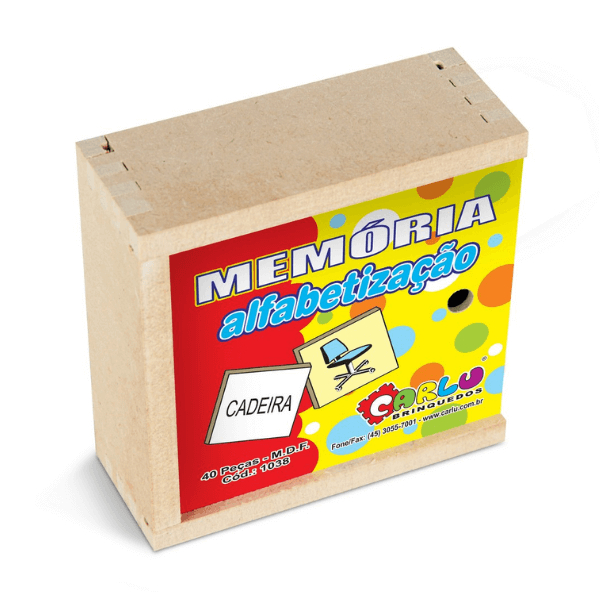 Memória Alfabetização MDF 40 Peças Carlu