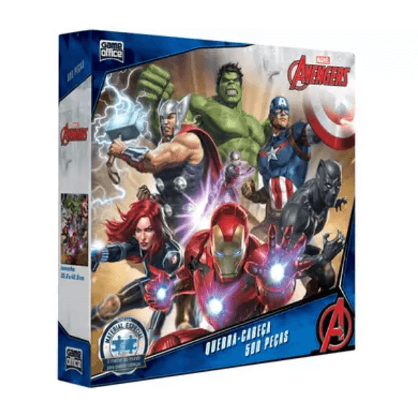 Quebra-Cabeça 500 Peças Vingadores Game Office