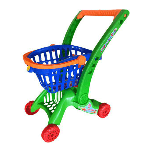 Carrinho de Compras Super Mercadinho ImaginAtiva Azul/Laranja Poliplac