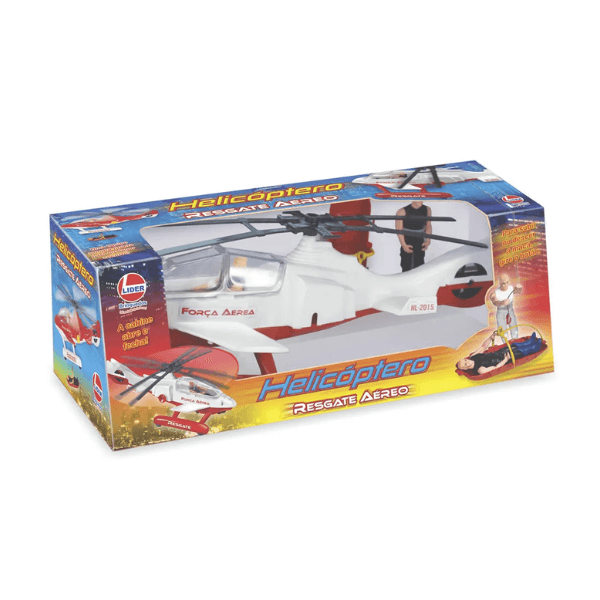 Helicóptero com Boneco Resgate Aéreo Líder