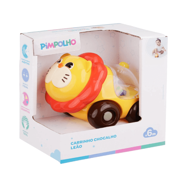 Carrinho Chocalho Leão Unissex Pimpolho