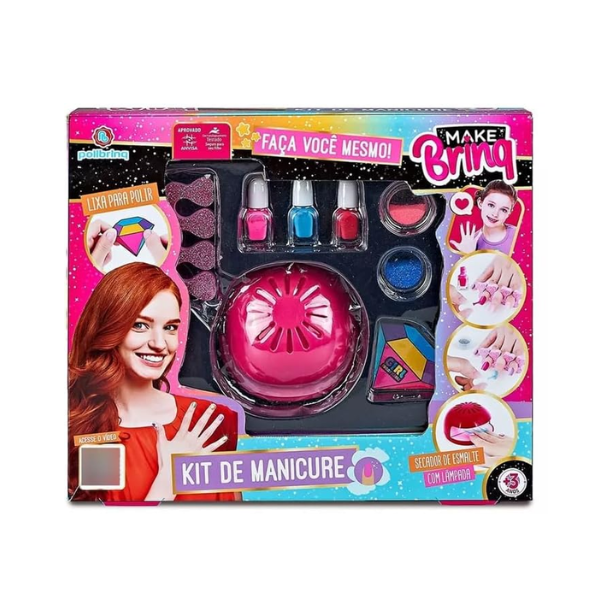 Kit de Manicure com Esmalte e Secador Polibrinq