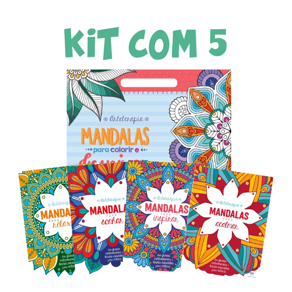 Kit com 5 Livros Mandalas para Colorir Diferentes